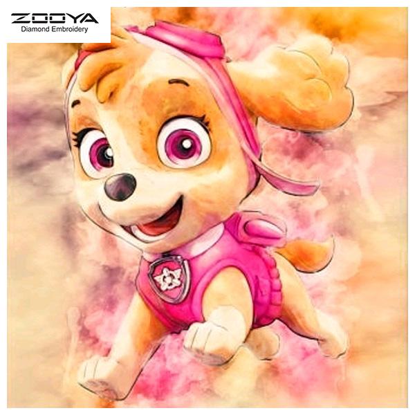 

ЗООЯ DIY 3D круглая алмазная картина мультфильм собаки вышивка крестиком домашний декор