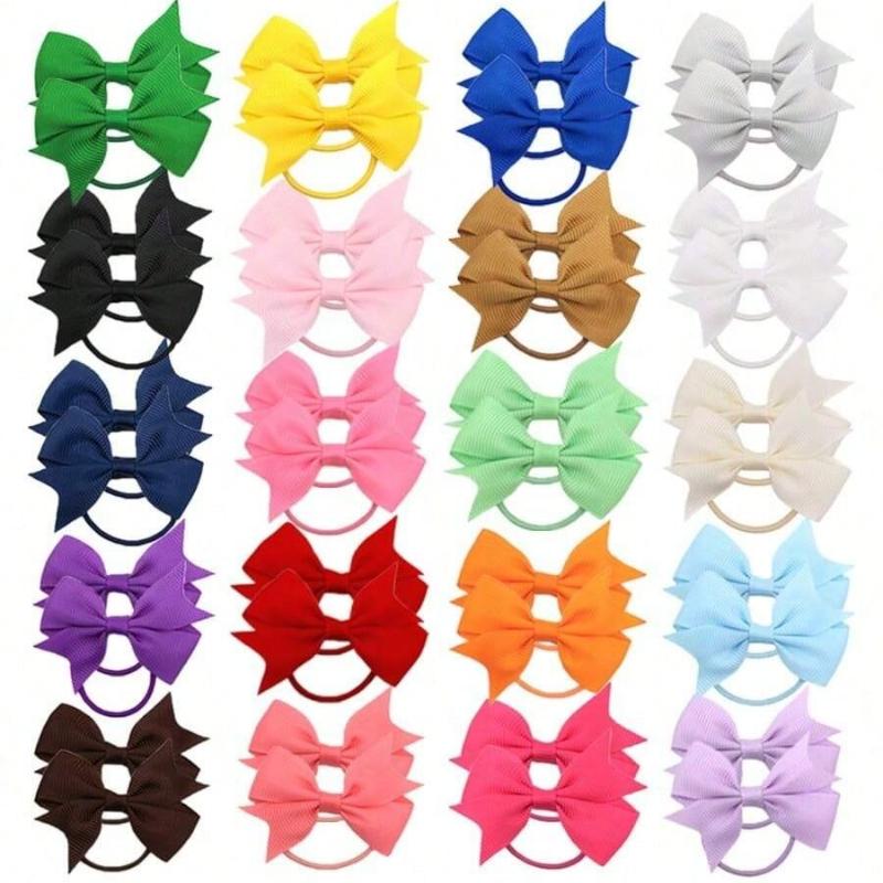 Mixed Color Small Dog Hair Bows With Elastic Bands, Hair Accessories Bows Pet Grooming Cute Pet Hair Bows, Suitable For Daily Wear