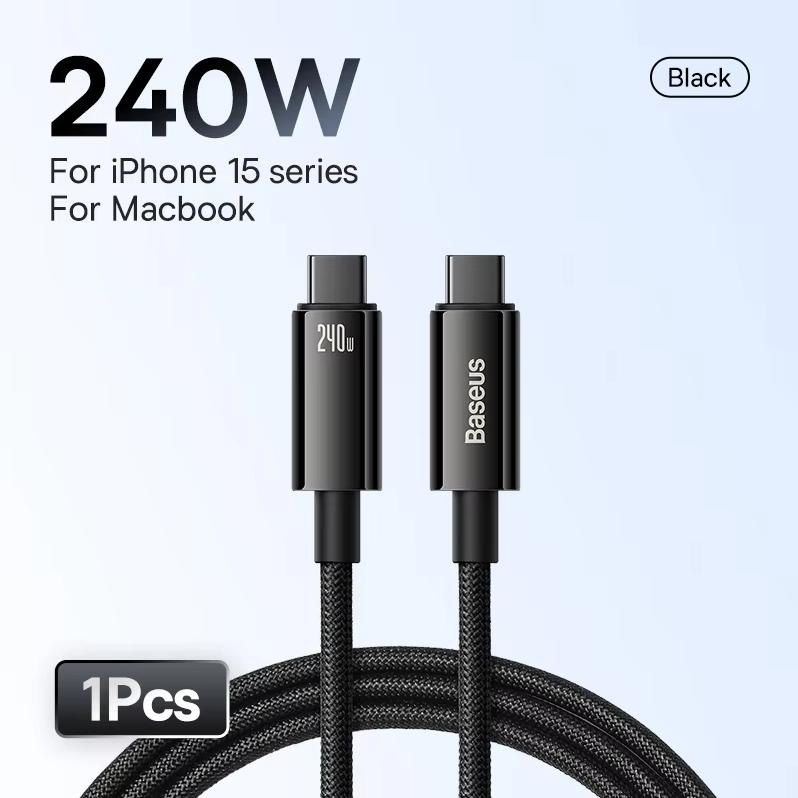 Baseus tungsten gold series fast charging data cable is suitable for Huawei Xiaomi vivo mobile phone Type-C to Type-C 240W