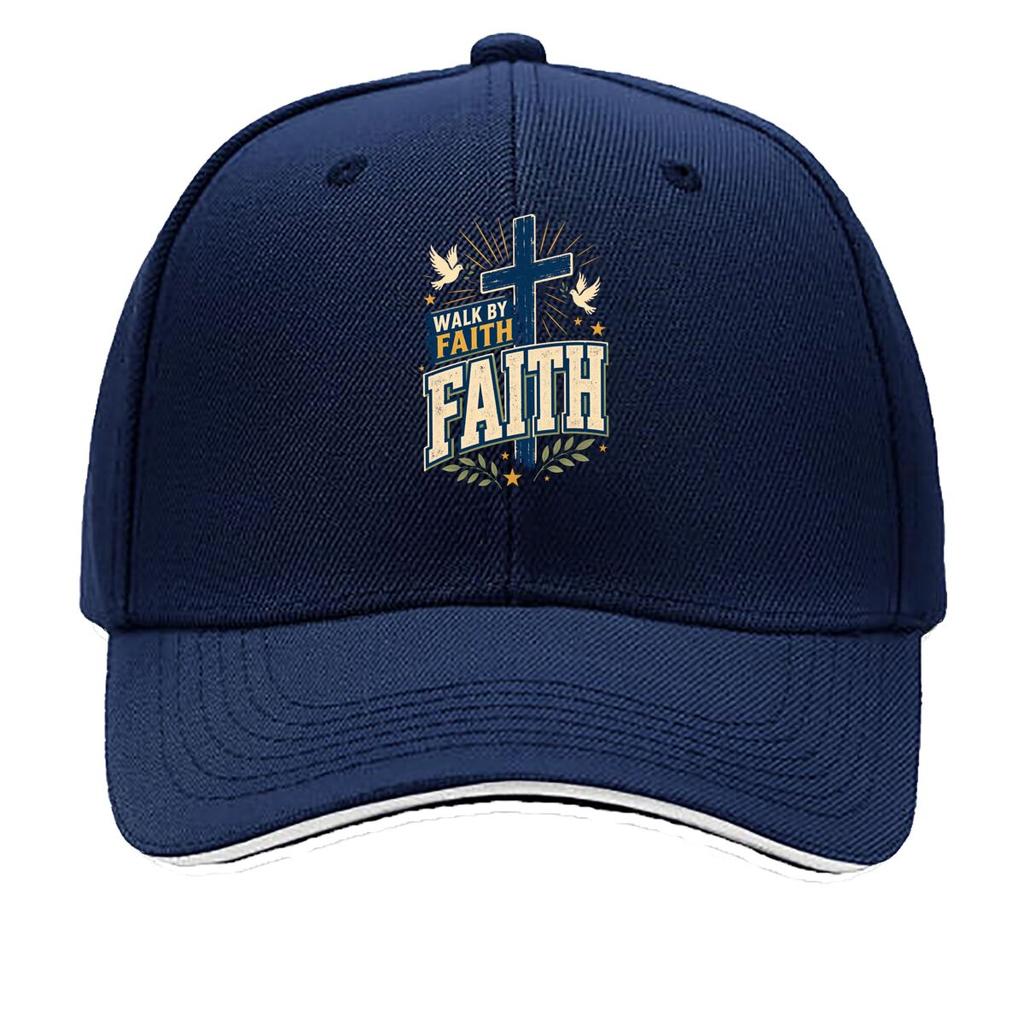 Bold Faith Cross Scripture Lettering Sandwich Baseball Cap Sun Cap Outdoor Workouts Hat