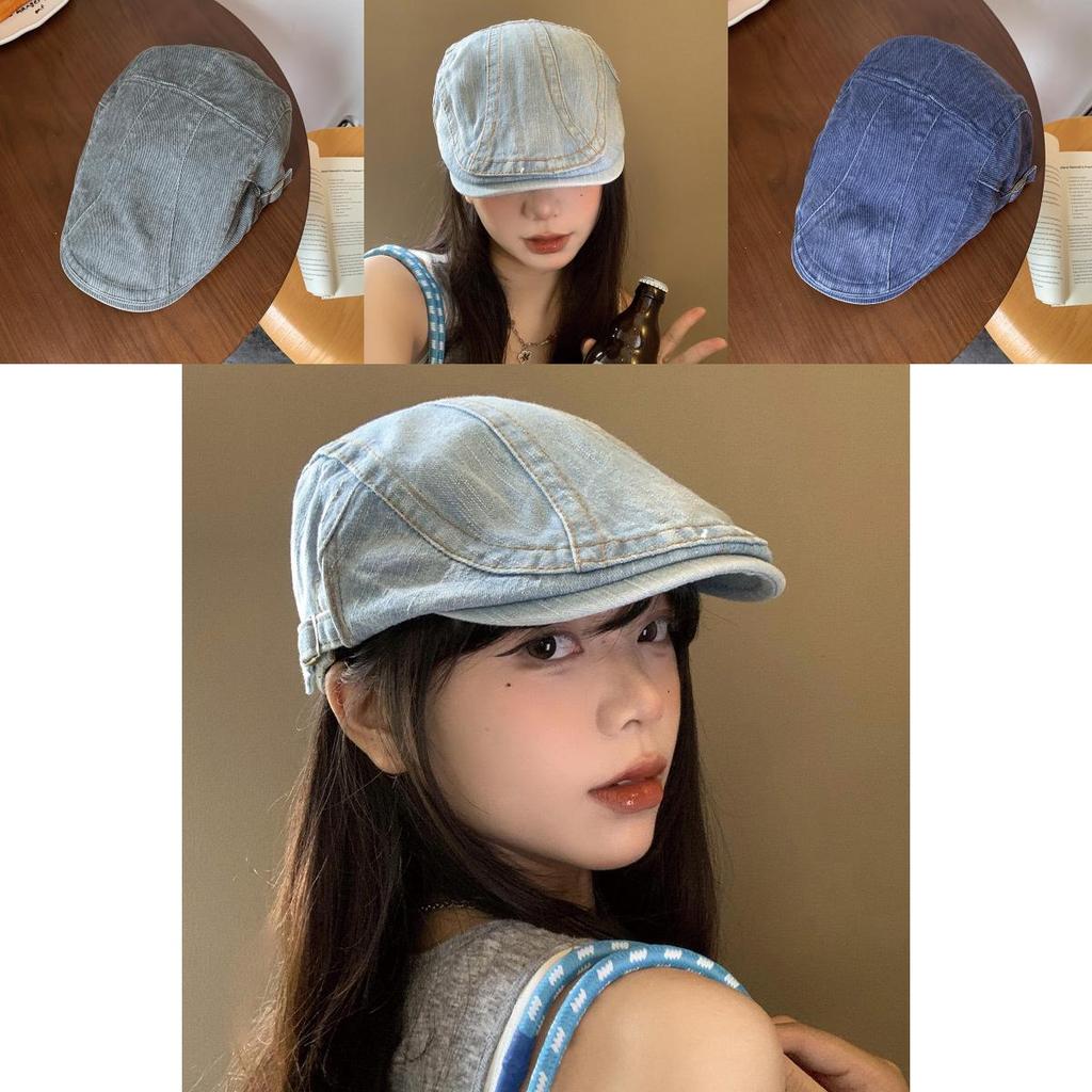 Fashionable Washable Denim Beret Hat In Various Colors For Spring And Summer