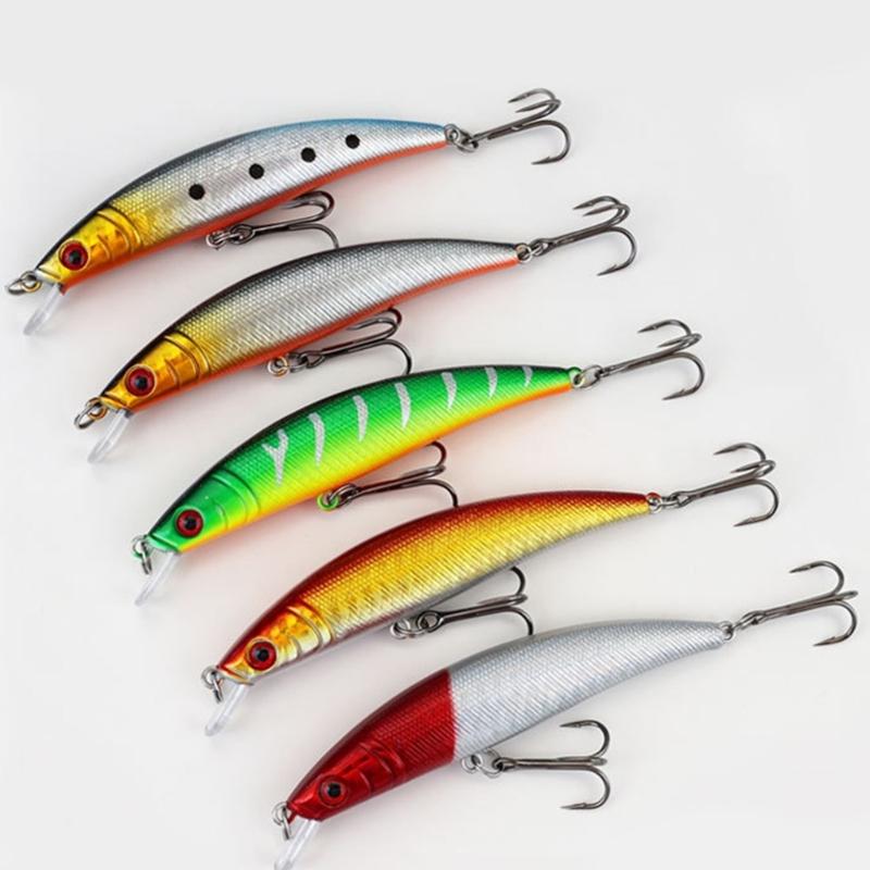 Jerkbait Fishing Tackle Set for Stream Casting and Shallow Water Use, 5 Piece 88 Mm Artificial Baits Fishing Lures with Fish Eye Detail