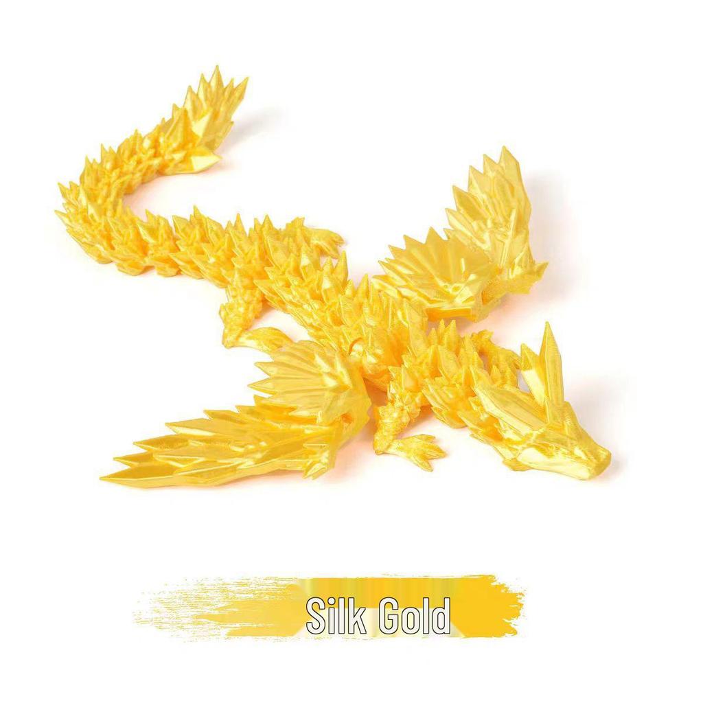 3D Printed Luminous Dragon Egg & Movable Crystal Dragon Toy Set for Kids