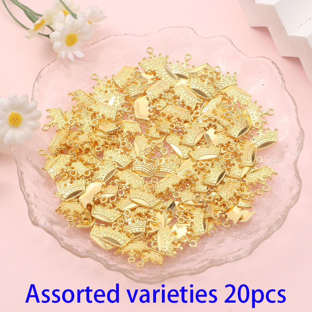 5/10/20pcs alloy material crown pendant, creative personalized retro crown pendant DIY earrings bracelet necklace