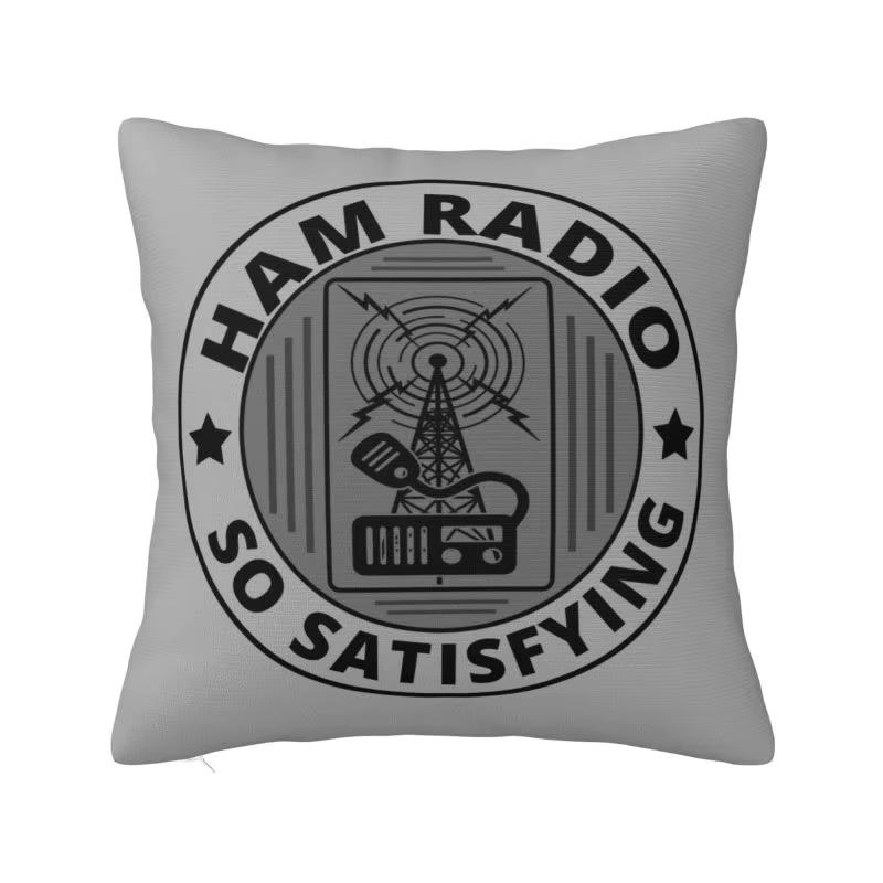 pc Retro Ham Radio Enthusiast Throw Pillow Cover D DoubleSide Print Polyester Cushion Case for Home Sofa Car Man Cave Decor