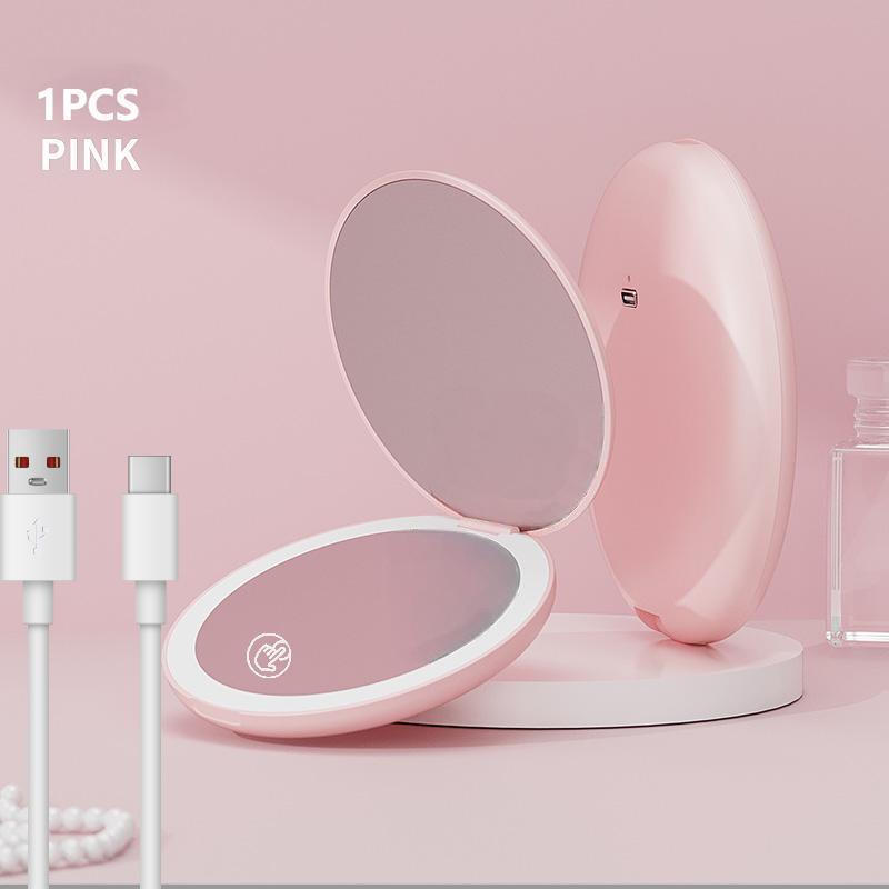 Foldable LED Magnifying Makeup Mirror - 2x, 5x, 10x