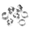 10pcs Stainless Steel Gold Adjustable Open Rings for Jewelry Making with Jump Ring Settings DIY Hip-hop Accessories Supplies