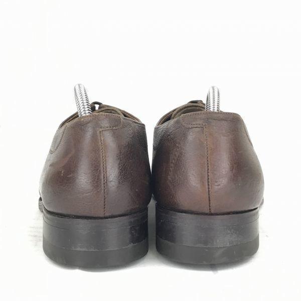 80s-90s Vintage USA FLORSHEIM Leather U-tip 25.5 Dark Brown Grain Dress Business shoes(USED)