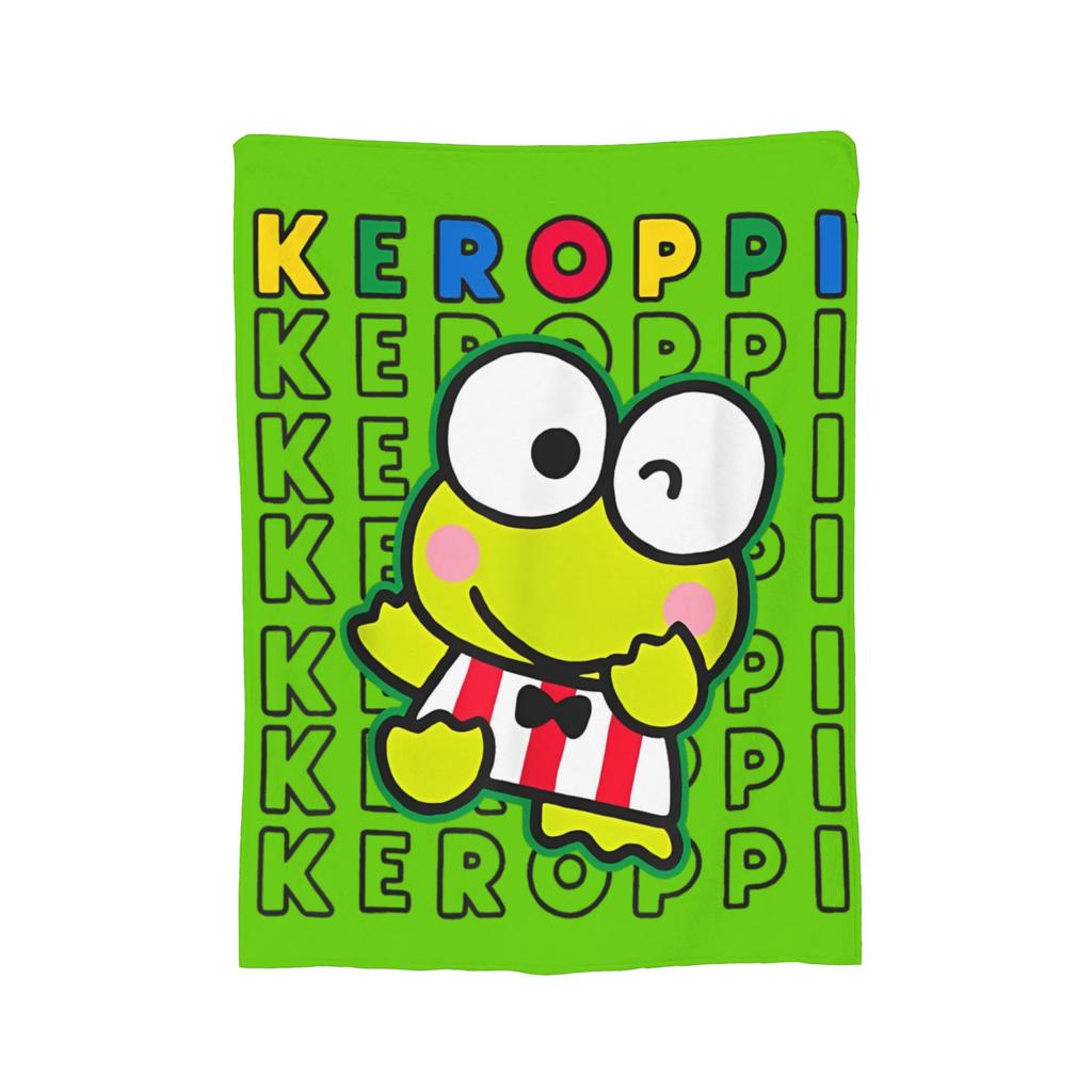 Keroppi Flannel Blankets Anime  Fashion Throw Blankets for Home 125*100cm Bedspread,