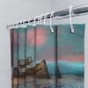 Boat Bath Mat Set Modern Waterproof Shower Curtain With Sunset Sky Scene For Bathroom Decoration. (59 Characters)