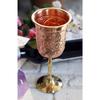 Pure Copper Wine Glass with Grape Vines Embossed Design & Brass Bottom, Serving Drinking Wine Cocktail Bar Hotel Restaurant, Volume-300 ML