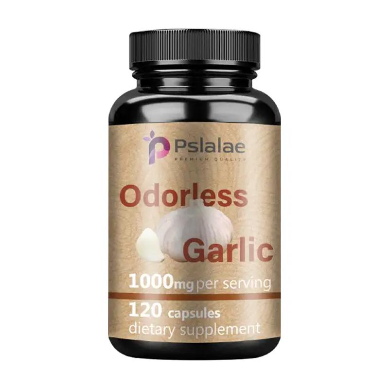 

Pslalae Garlic Extract Capsules, each serving contains 1000 mg of odorless garlic extract, non-GMO, suitable for both men and women. 120*1