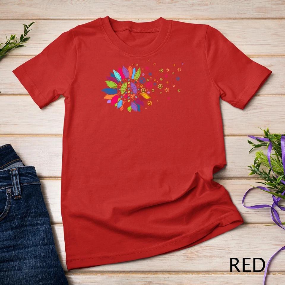 Hippie Soul Peace Sign Costume Funny Daisy Flower Lovers Unisex T-shirt 7 S