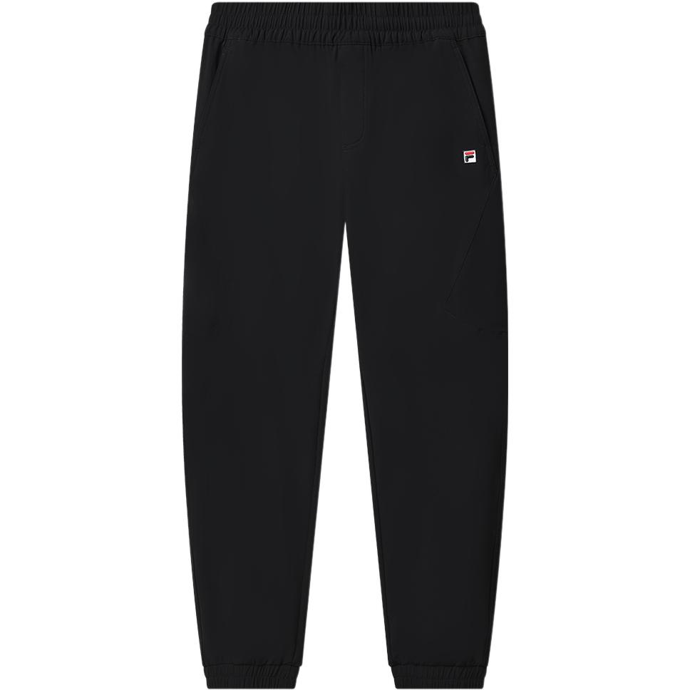 Fila Van Gogh Museum 2.0 Solid Color Logo Drawstring Casual Knit Sports Pants Men Bottoms Black F11M318802F-BK