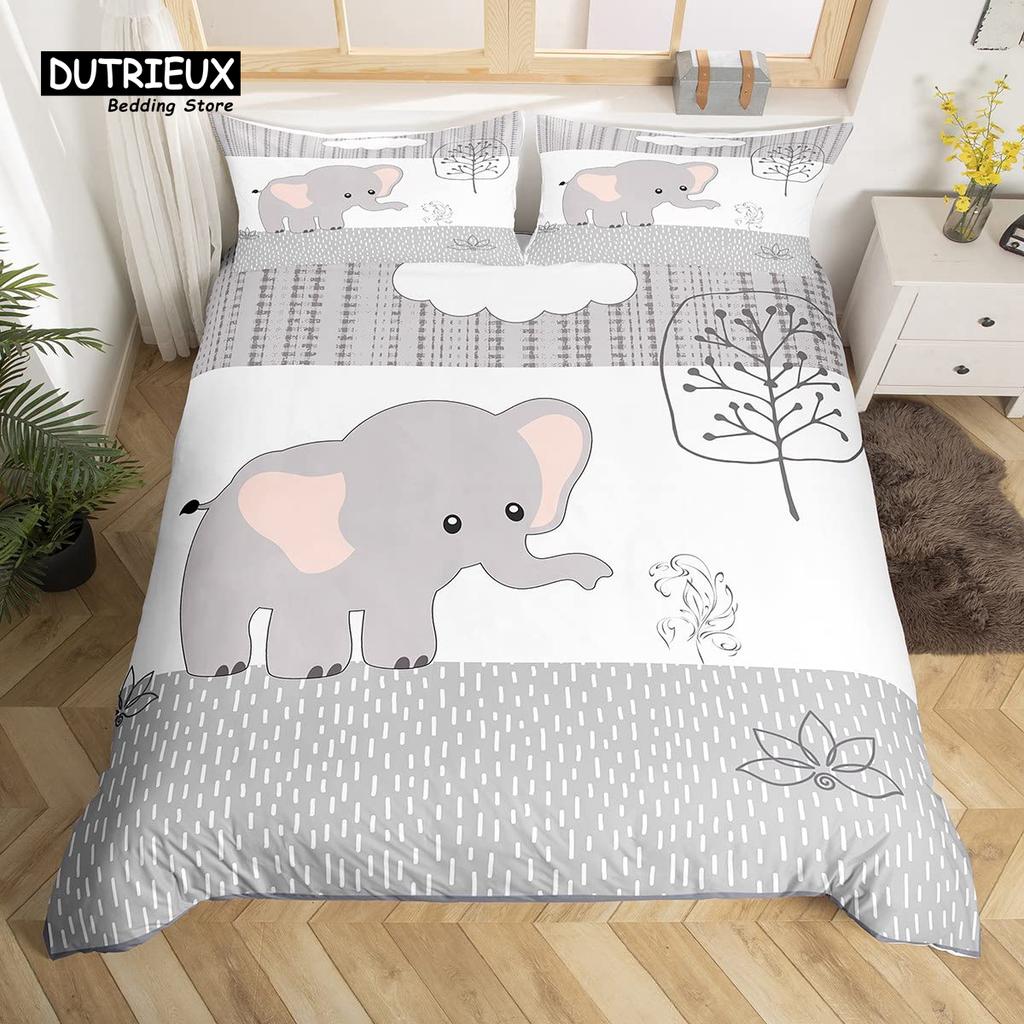 Cute Panda Duvet Cover Set Kawaii Rainbow Cartoon Animals Bedding Set Full Microfiber White Flowers Pink Heart Comforter Cover