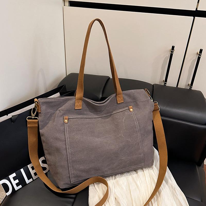 Casual Retro Tote Bag Single-shoulder Crossbody Bag for Female Students Commuting Bag for Work