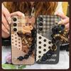 Cartoon Skin-friendly Feel Phone Case For Samsung Galaxy M56 5G/SM-M566B Cute Silicone Back Cover Black Pearl Pendant