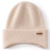 Cashmere hat men's and women's double-layer thickened winter cashmere bag head knitted stacking hat couple cold hat