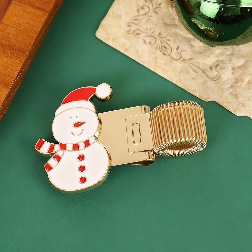 

New Christmas Pen Loop Holder Metal Anti-lost Pen Clip Multi-functional Spring Bookmark Stationery Supplies