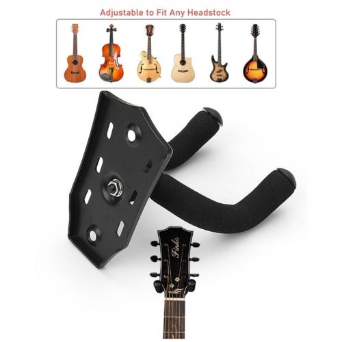 Guitar Stand, Wall-Mounted Guitar Hanger for Guitars and Basses, Wall-Mounted Guitar Hanger, Wall-Mounted Guitar Stand for Acoustic, Electric, and Bas