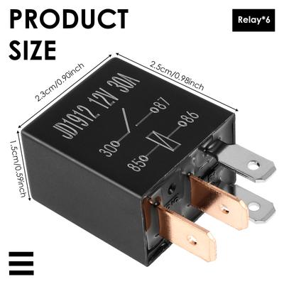 12VDC 30A 4-Pin Automotive Relay Fixes Fuel Pump Cooling Fan and Errors for Automobile Motorcycle Spdt Multi-Purpose Starter Re