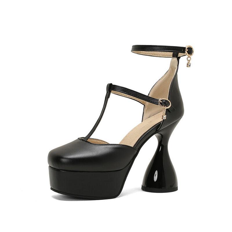 Sexy Women Platform Sandals Strange Style Heels Summer Nightclub Pumps 12cm High Heeled Sandals Ankle Strap Women Shoes WSH5047