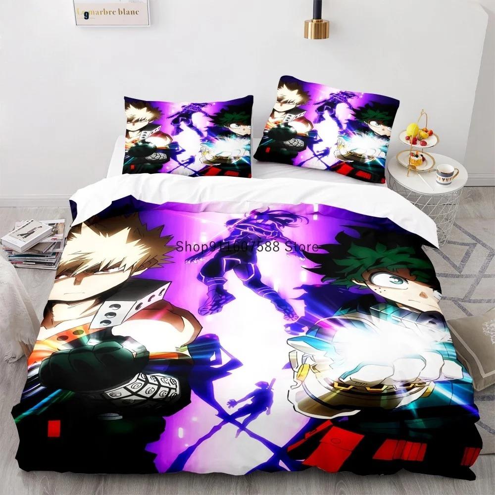

New Anime My Hero Academy Bedding Set Anime Characters Duvet Cover Set 3D Quilt Bed Set Queen King Size Kids Boys Home Textile 70x133cm 2pcs