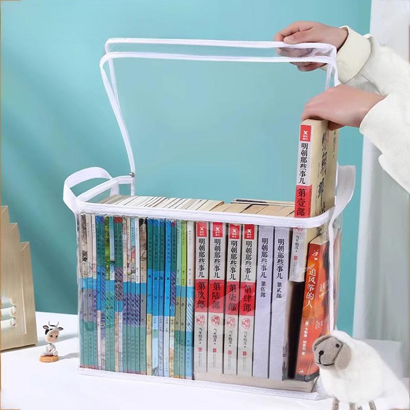 Student load book organisation double side portable household large capacity textbook book storage box