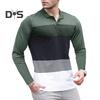 Otoño Primavera Hombre Top Cuello Vuelto Jersey Elástico Manga Larga Estampado a Rayas Largo Medio Fitness Negocios Uso Diario Camisa