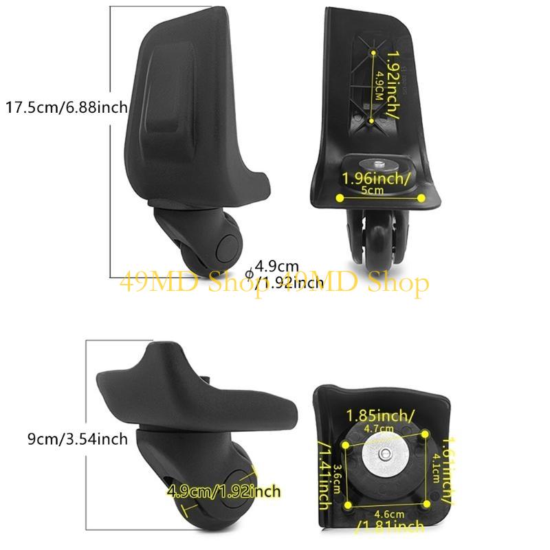 49MD Luggage Replacement Luggage Suitcase Caster with 4 Holes,360 Degree Rotation Spinner for Suitcase