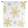 Christmas Golden Snowflake Texture Sheer Curtains For Living Room Bedroom Tulle Curtain For Kitchen Voile Curtain Blind Panels