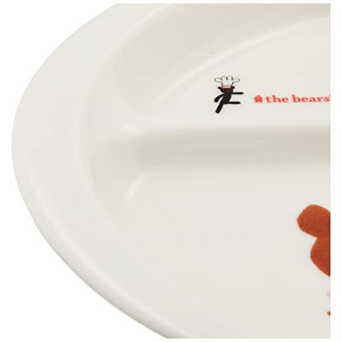 Kanesho Pottery "The Bears' School" Jackie's Little Sister Lunch Plate, 23cm, White, 798121
