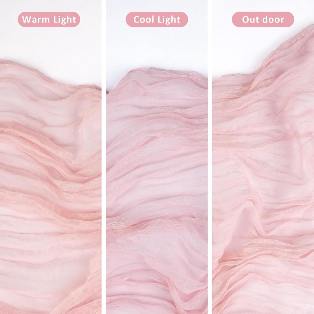 Dusty Pink Cheesecloth Table Runner, 10 FT Boho Rustic Cheese Cloth Gauze, 35x120 Inches Centerpieces Decor for Wedding Spring Easter Baby Bridal