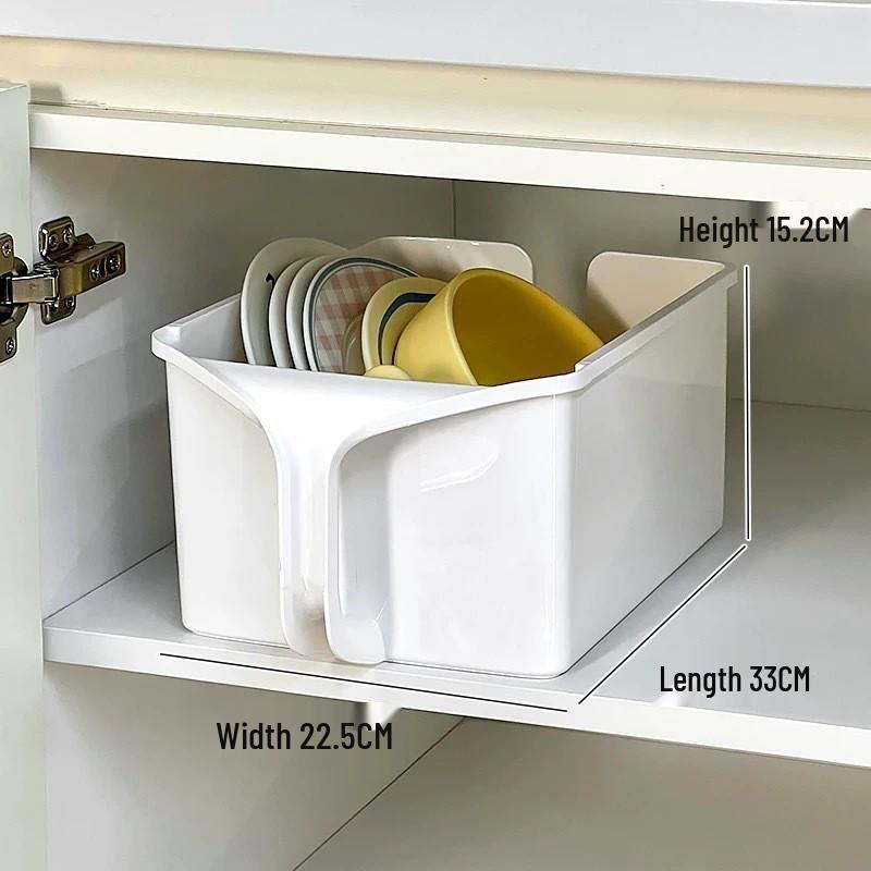 Japanese Kitchen Storage Box with Wheels - Under Sink Utensil and Miscellaneous Organizer
