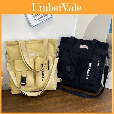 Canvas Tote Bag For Women Large Capacity Casual Shoulder Crossbody Urban Style