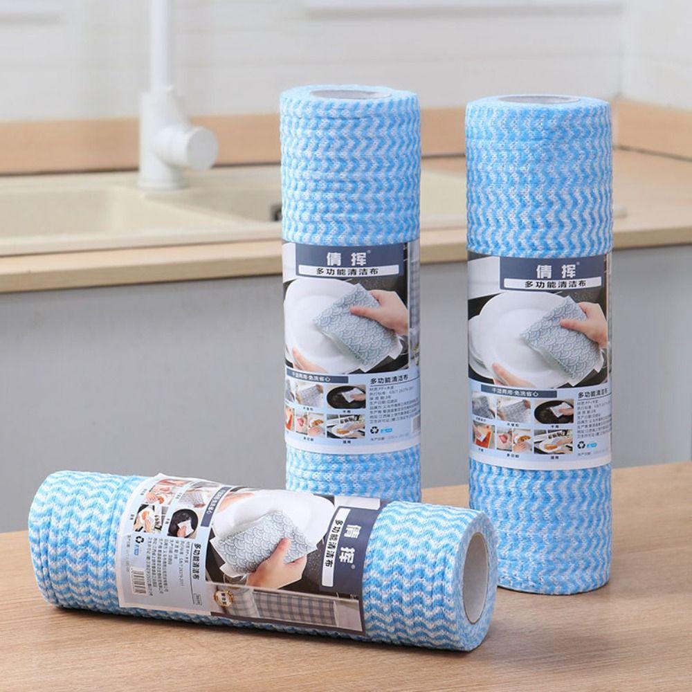 40PCS/Roll Reusable Cleaning Cloths Strong Absorbent Lazy Dishcloth Rag  Cleaning Wipe