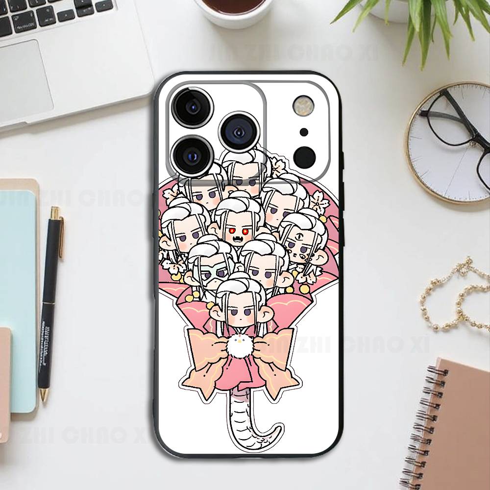 Drama XiaoYao Black Phone Case For IPhone 17 16 15 14 13 12 13 12 11 Pro Max Plus XS XR Silicone Soft Back Cover