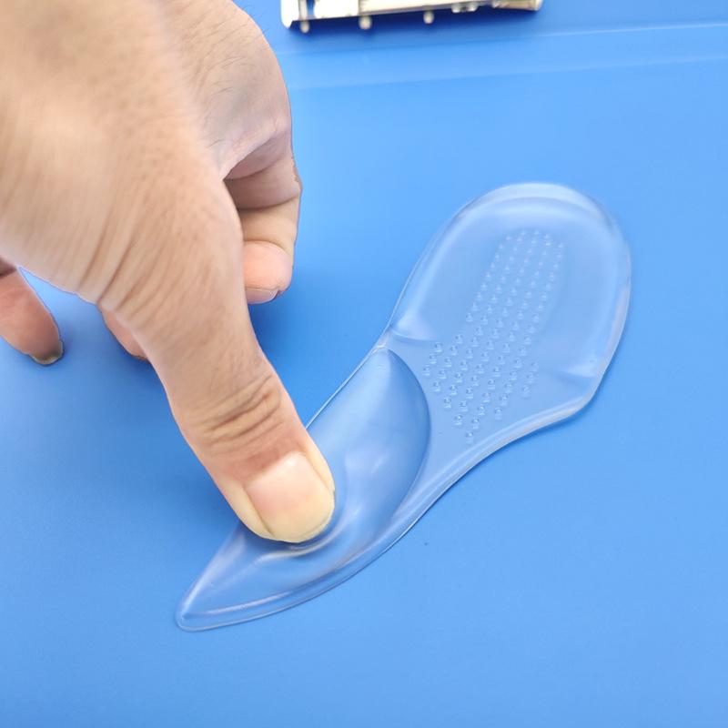 Transparent Arch Support Pads: PU Half-Size, Invisible Flat Feet Relief, Shock Absorption, Heel Massage for Pain Prevention.