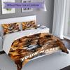 3PC Custom Name Lion Family Hug Bedding Set Duvet Cover Closure Includes 1 Duvet Cover & 2 Pillowcases for Bedroom