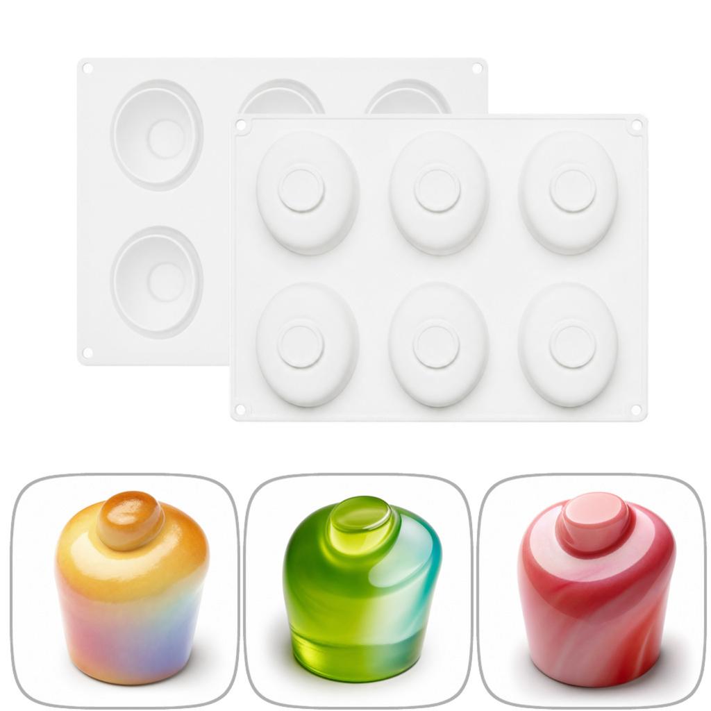 6-Cavity Food Grade Silicone , Nonstick Easy Release, for Dessert, Chocolate, and Baking