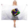 Water Digital Art Game Rubik's Cube Beach Towel Colorful Quick Dry Portable Soft Absorbent Multi-Purpose Towel Girls Women Kids