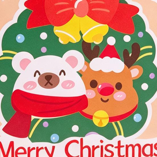 Christmas Party Favors 10Pcs Merry Greeting Cards Set, Folding Cartoon Blank Note Cards, Festive Blessing for Holiday Gift Paperboard