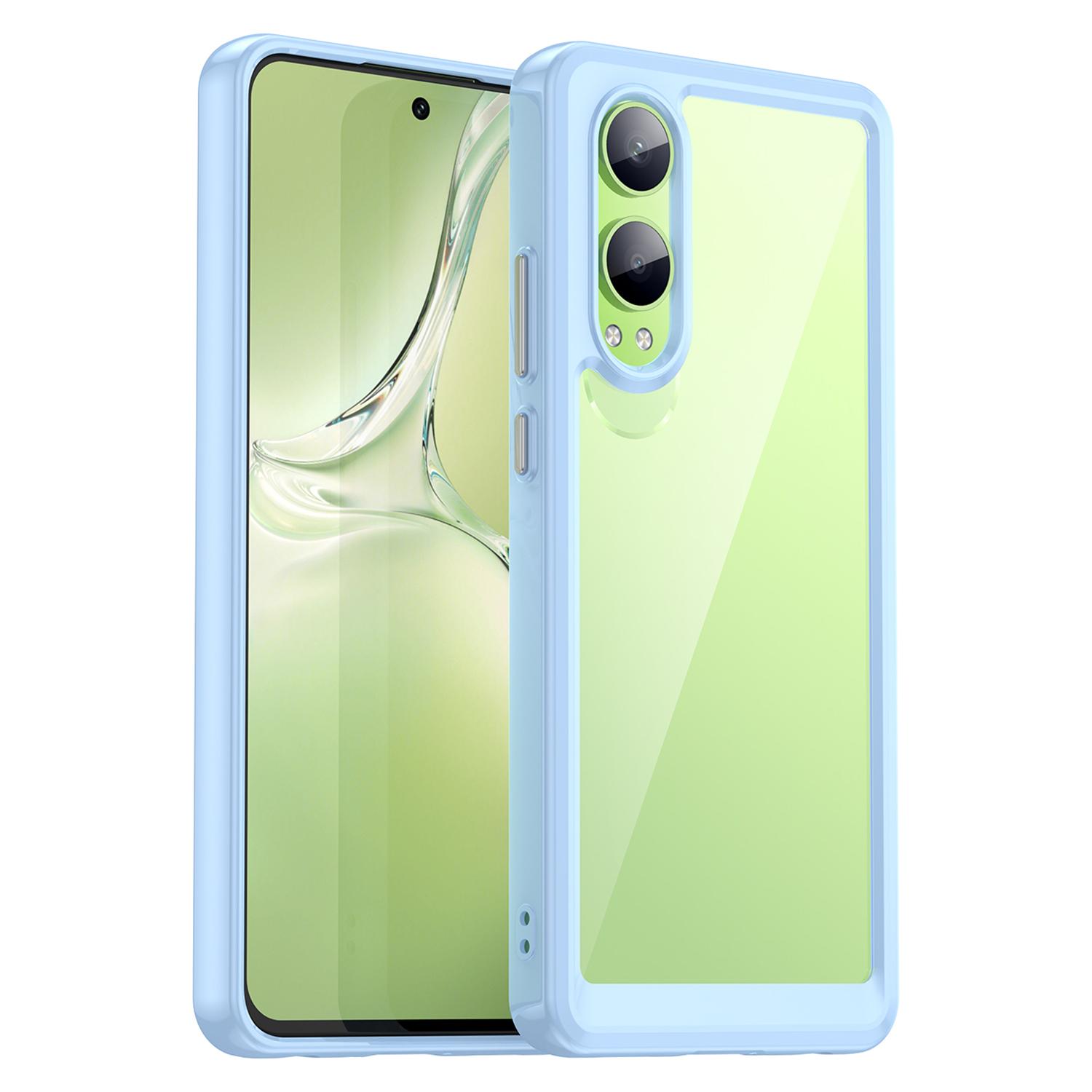 

For Oppo K12x 5G (China)/OnePlus Nord CE4 Lite 5G Case Protective TPU +Acrylic Phone Cover Blue