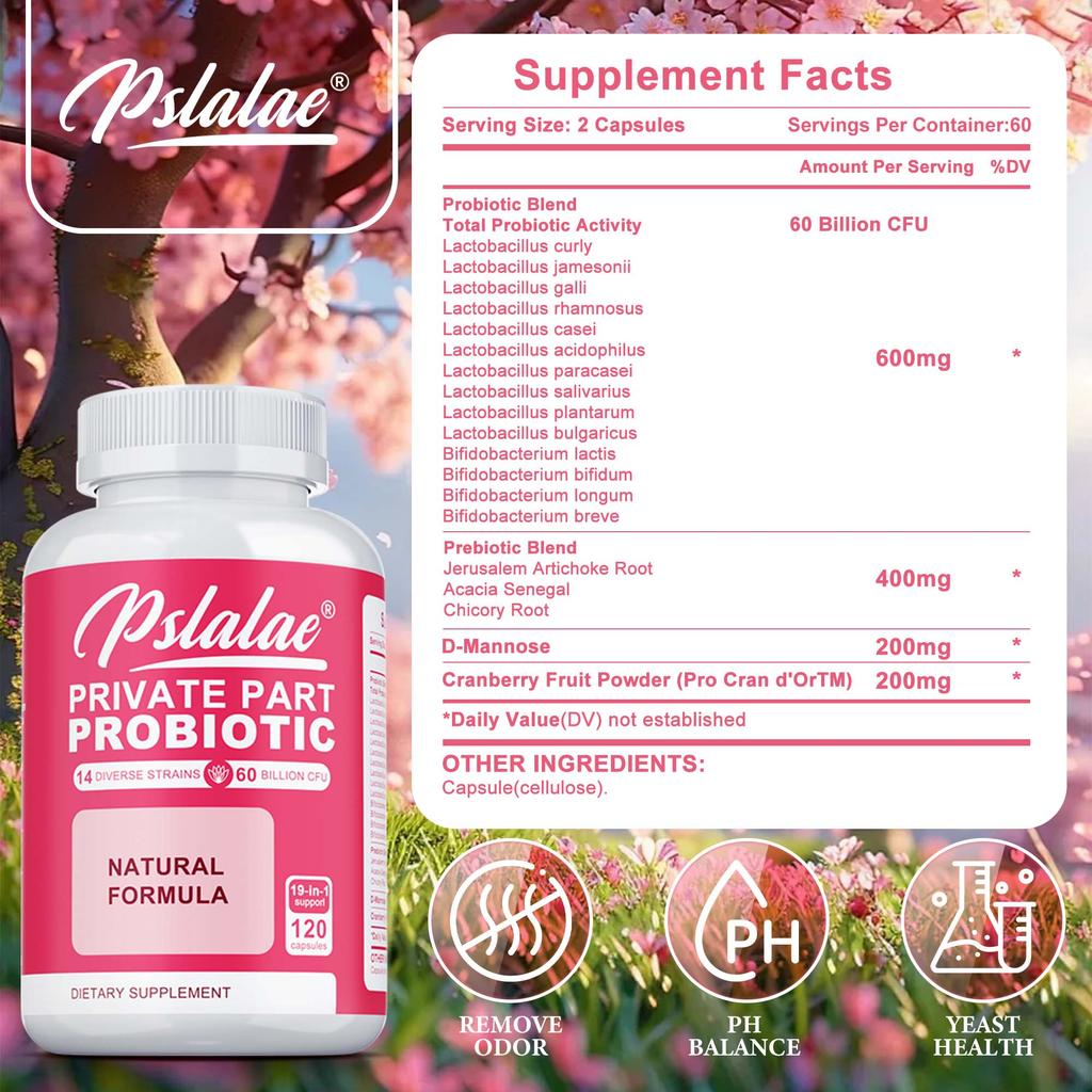 Women's Probiotic Capsules, Containing a Blend of Cranberry and Lactobacillus, Support Urinary Tract Health.