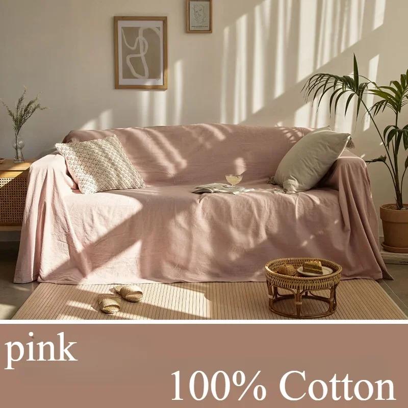 

Woven 100% Cotton Sofa Cover Blanket Sofa Towel for Living Room Furniture Dapestry Couch Four Seasons General Cover funda sofá 130x180cm рожевий