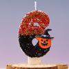 Halloween Birthday Candles for Halloween Theme Party Decor Black Hat Glitter Birthday Number Candle for Kids