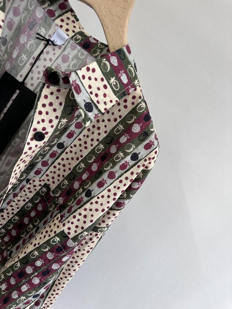 Xiao Wang's Retro Print Loose Plus Size Long Sleeve Shirt - Korean Style