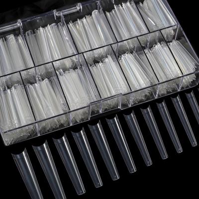 240pcs/box XXXL Straight Tapered Square Extra Long Acrylic Nail Tips Clear No C Curve Half Cover Artificial False Tip Nails Tool