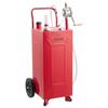 VEVOR 113.6L Fuel Gas Caddy, Carbon Steel, Portable Fuel Transfer Storage Tank with Manual Pump & 2 Rolling Wheels, Gasoline Diesel Can Container
