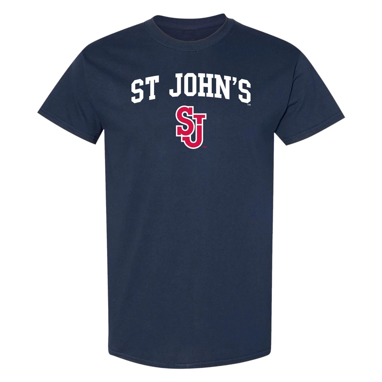 St John s University Red Storm Arch Logo T-Shirt - Navy 2XL